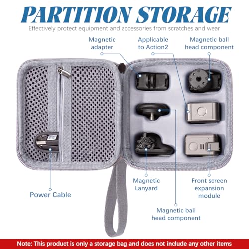 ZORBES® Carrying Case for DJI Action 2, Hard Shell EVA Protective Carrying Case Travel Bag with Lanyard, Waterproof Storage Bag Handbag, for DJI Action 2 Camera Accessories, Grey ZORBES® Carrying Case for DJI Action 2, Hard Shell EVA Protective Carrying Case Travel Bag with Lanyard, Waterproof Storage Bag Handbag, for DJI Action 2 Camera Accessories, Grey